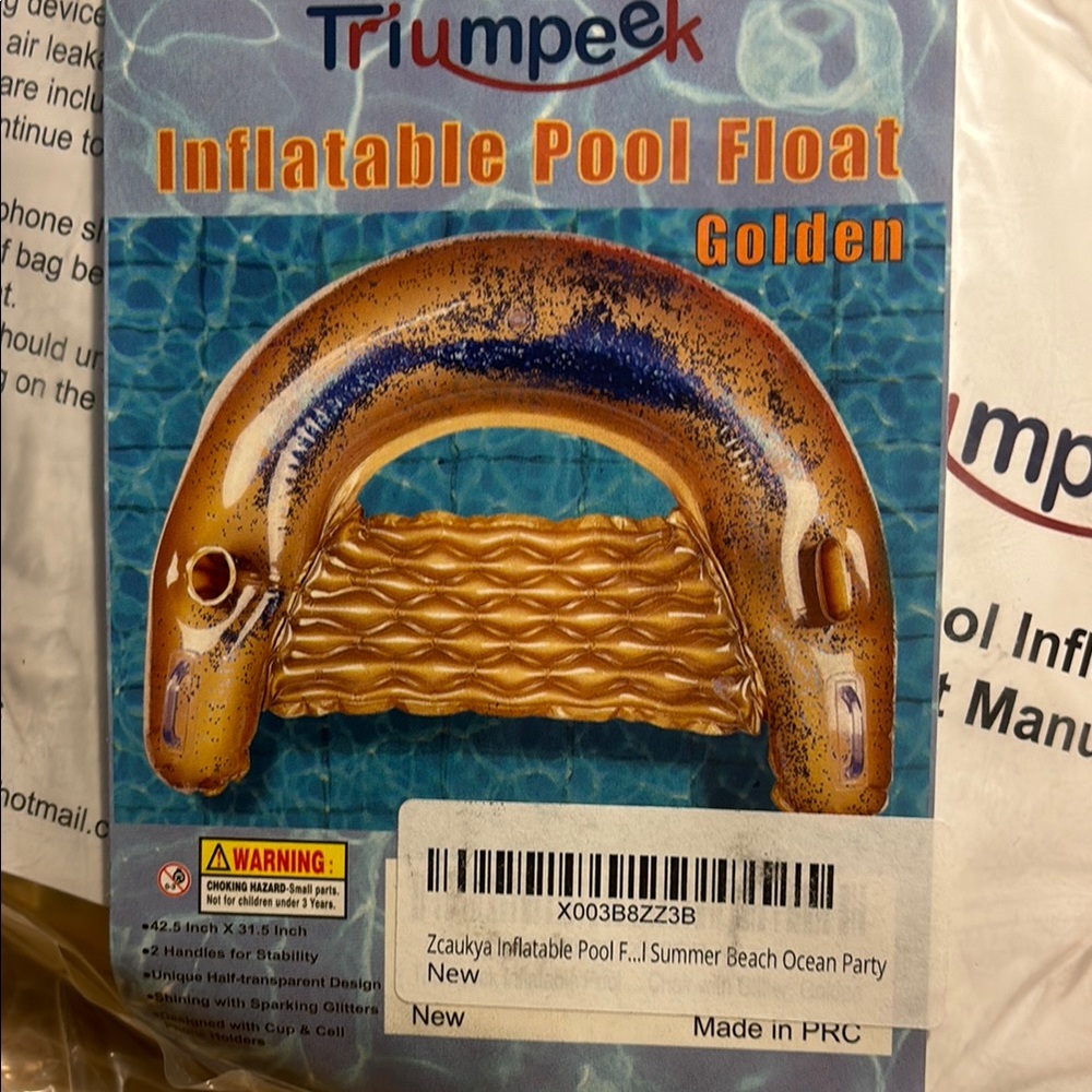 Golden Inflatable Pool Float - Picture 3 of 4